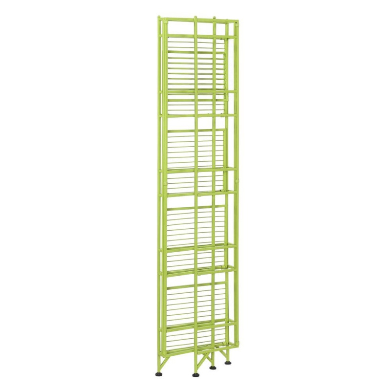 Xtra Storage 5 Tier Folding Metal Shelf, Lime
