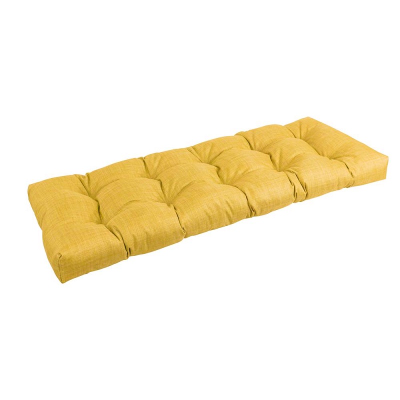 46-Inch By 19-Inch Tufted Solid Outdoor Spun Polyester Loveseat Cushion