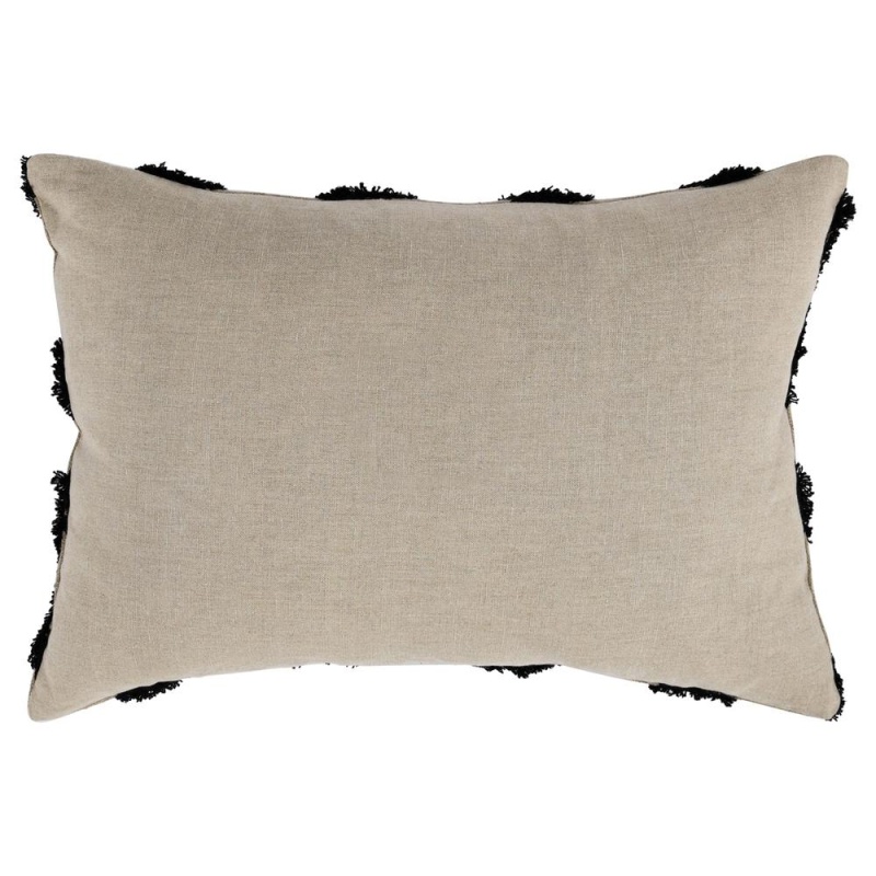 Evangeline 100% Linen 14"X 20" Throw Pillow In Black By Kosas Home