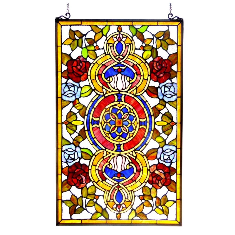 Eureka Sonaratiffany-Glass Victorian Window Panel 20X32