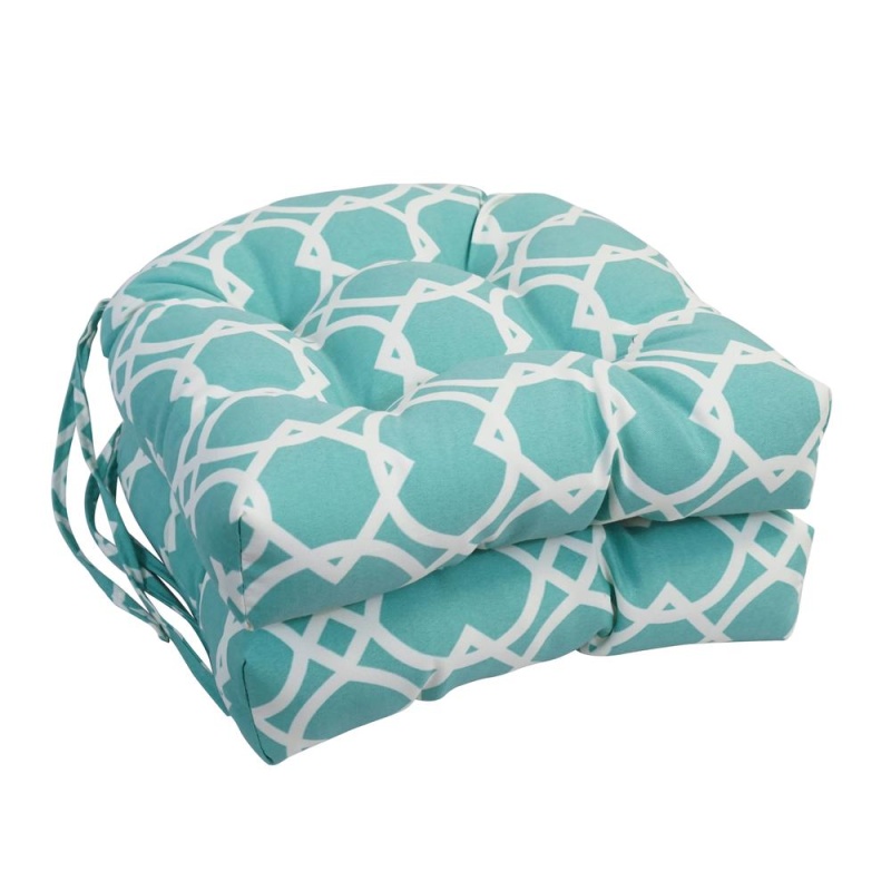 16-Inch Outdoor U-Shaped Tufted Chair Cushion