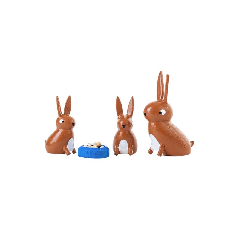 Dregeno Easter Figures - Rabbit Family - 2"H X 1.75"W X 1.25