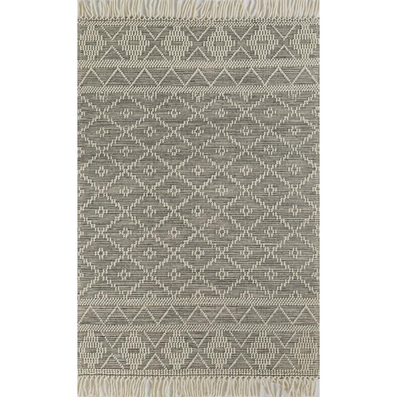 Contemporary Rectangle Area Rug, Charcoal, 5' X 8'