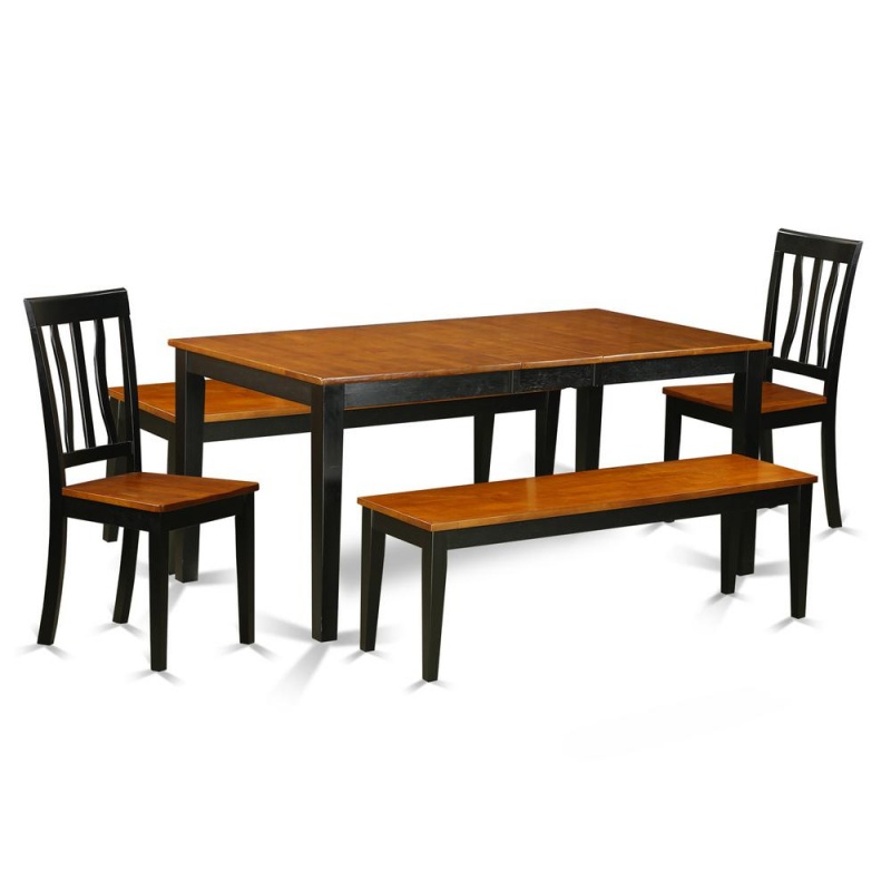 Dining Room Set Black & Cherry, Nian5n-Bch-w