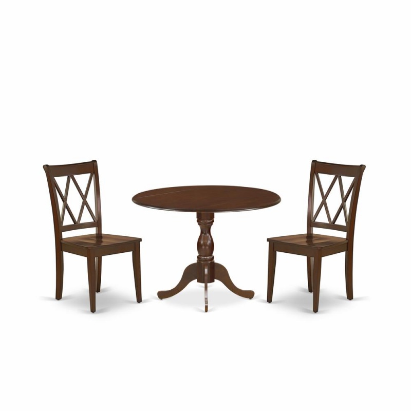 3 Piece Wood Dining Table Set with Drop Leaves