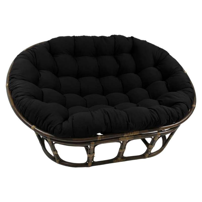 Rattan Double Papasan Chair With Twill Cushion