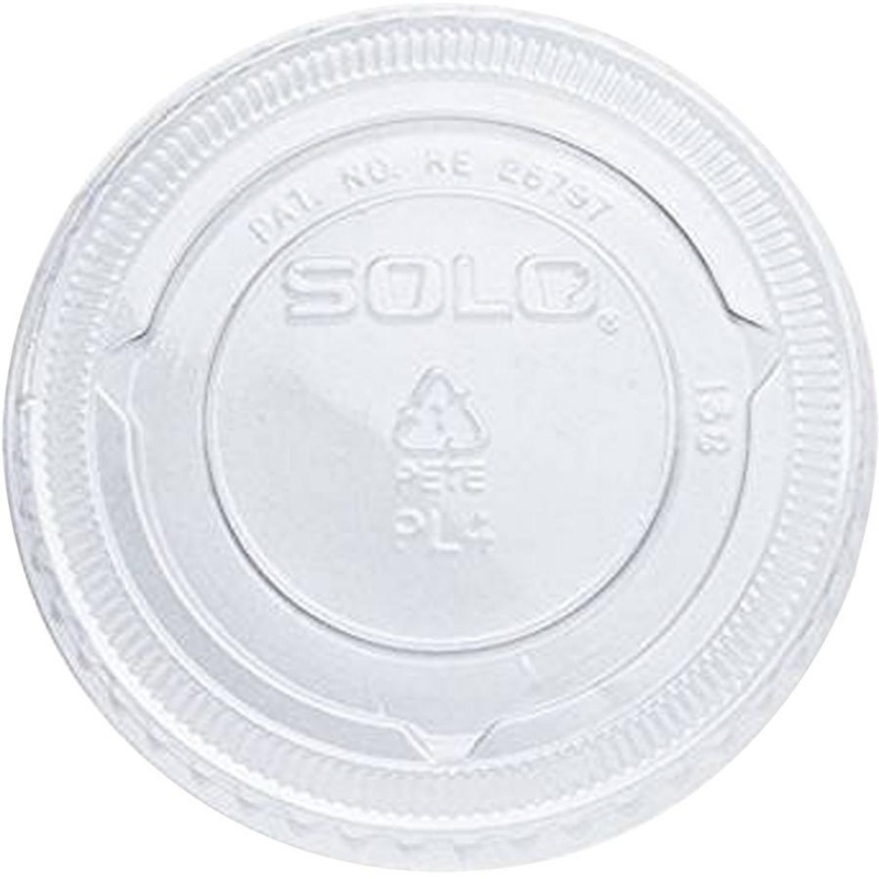 Solo Pet Plastic Souffle Portion Cup Lids - Round - Polyethylene Terephthalate (Pet), Plastic, Polypropylene - 20 / Carton - Clear