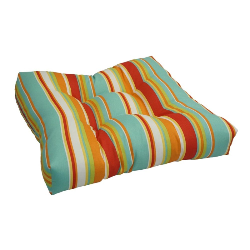 19-Inch Squared Patterned Spun Polyester Tufted Dining Chair Cushion 94005-1Ch-Jo16-15