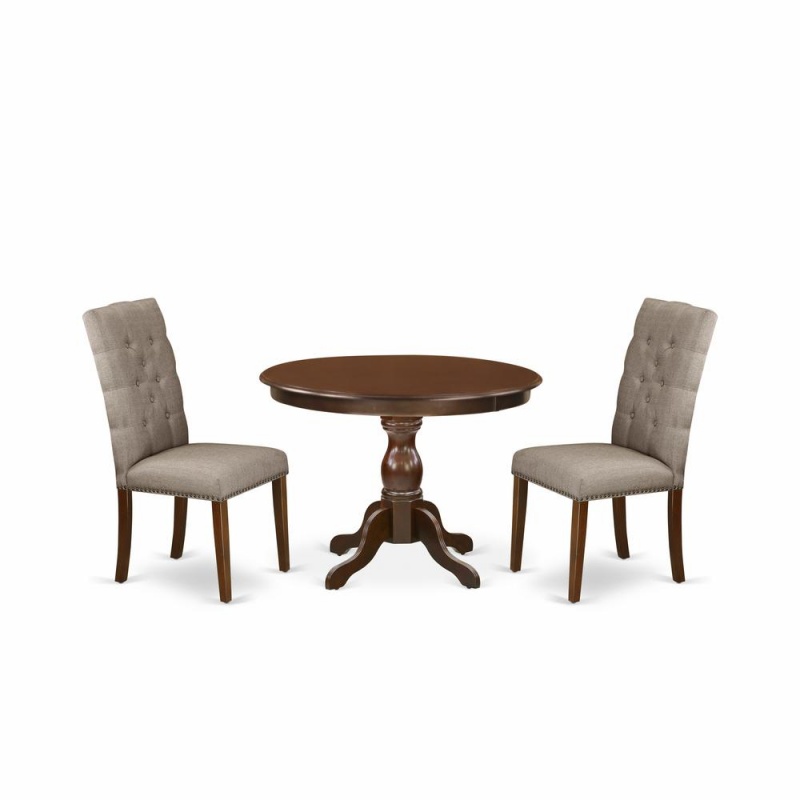 3 Piece Dining Room Table Set in Mahogany