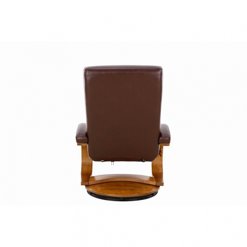 Relax-R™ Hamilton Recliner And Ottoman In Whisky Air Leather