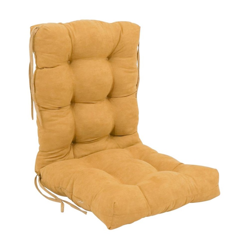 18-Inch By 38-Inch Solid Microsuede Tufted Chair Cushion