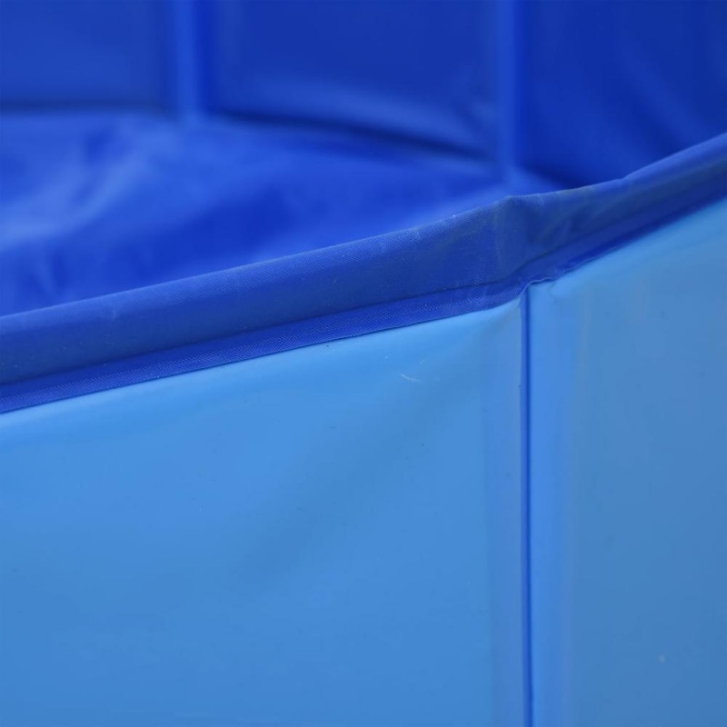 Vidaxl Foldable Dog Swimming Pool Blue 63"X11.8" Pvc