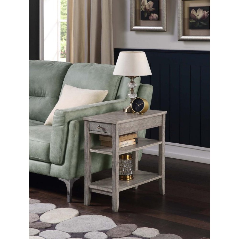 American Heritage Three Tier End Table With Drawer