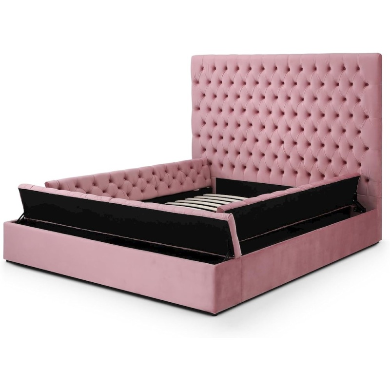 Cosmopolitan Velvet Tufted Upholstered Storage Platform With Headboard