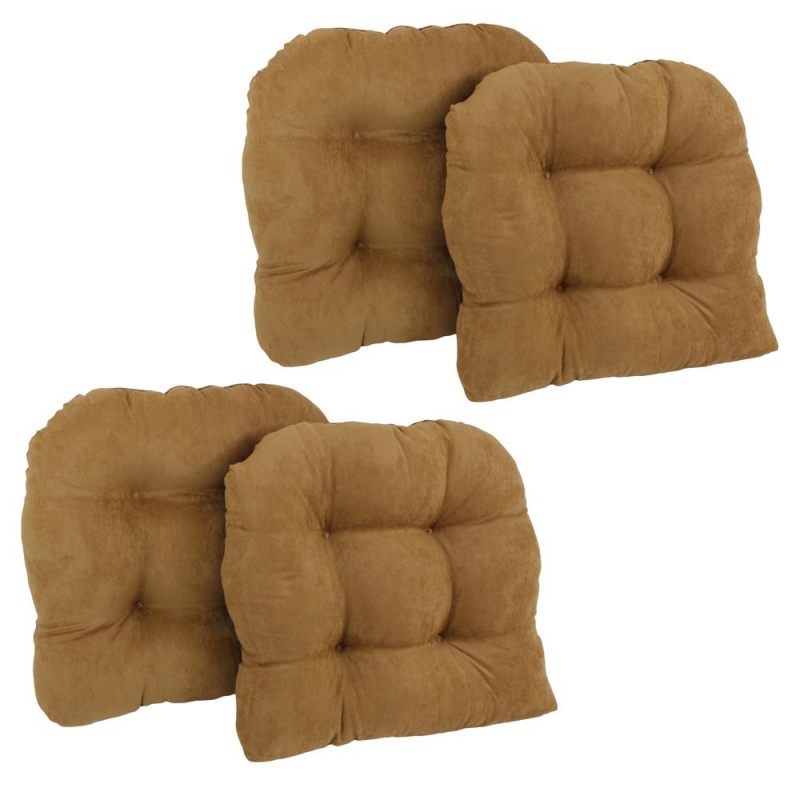 19-Inch U-Shaped Micro Suede Tufted Dining Chair Cushions (Set Of 4)