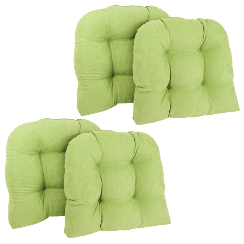 19-Inch U-Shaped Microsuede Tufted Dining Chair Cushions (Set of 4)