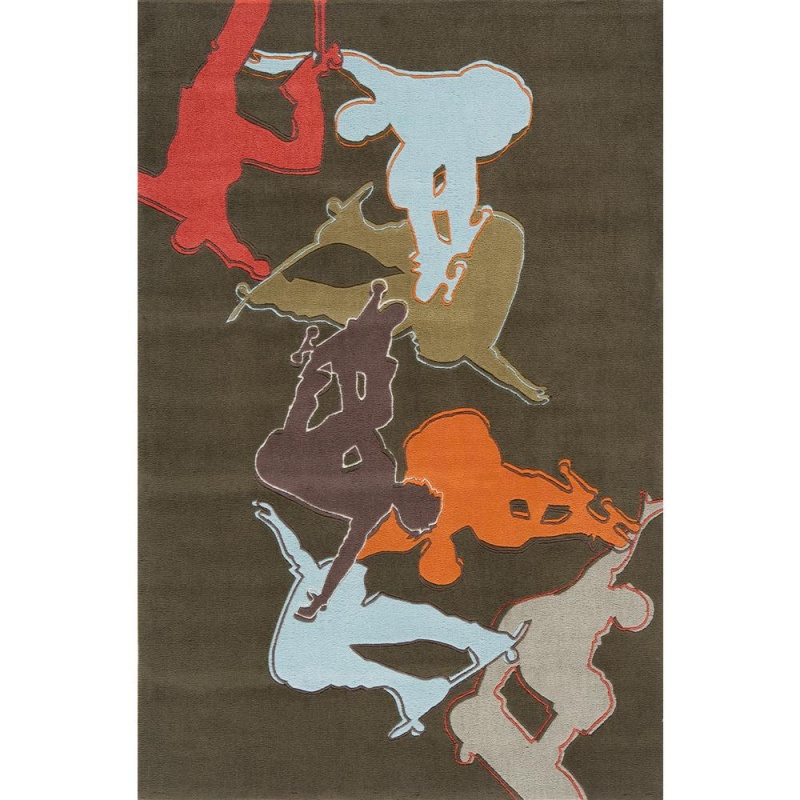 Contemporary Rectangle Area Rug, Concrete, 8' X 10'
