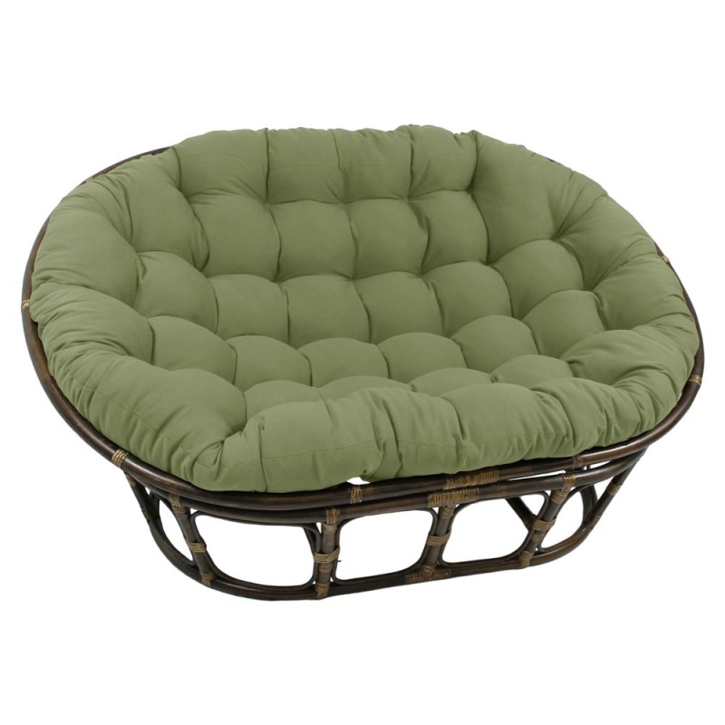 Rattan Double Papasan Chair With Twill Cushion