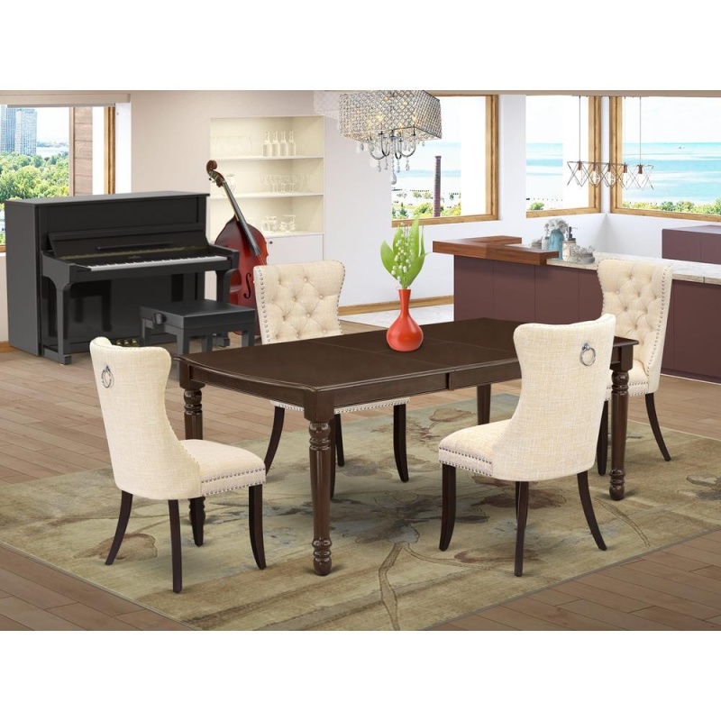 5 Piece Kitchen Table Set Consists Of A Rectangle Dining Table