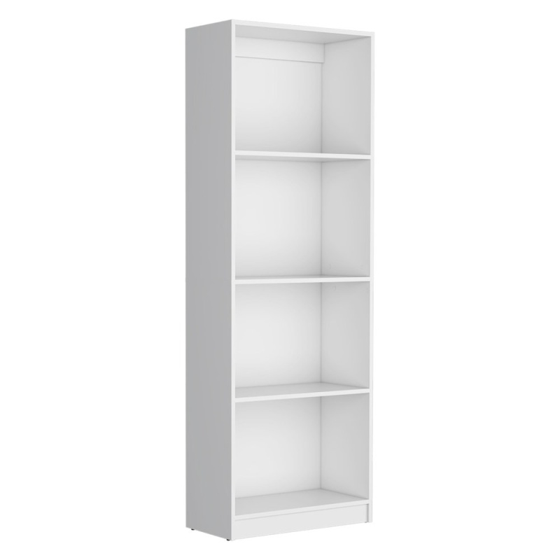 Vinton Bookcase With Spacious Tier-Shelving Design, White