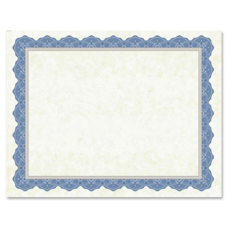 Geographics Drama Blue Border Blank Certificates - 8.5" X 11" - Inkjet, Laser Compatible With Blue Border - 15 / Pack