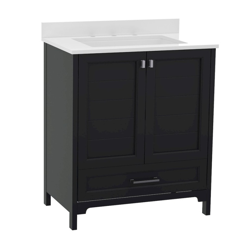 30In Bathroom Vanity With Sink, Black