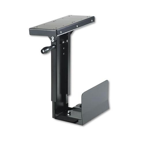 Ergo-Comfort Fixed-Mount Under Desk CPU Holder, Supports 60 lb, 7w x 9.5d x  14h, Black