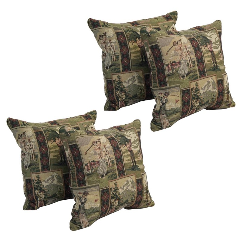 17-Inch Jacquard Throw Pillows With Inserts (Set of 4)
