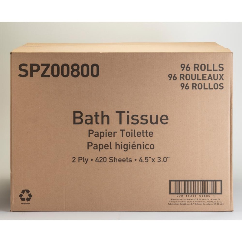 Special Buy 2-Ply Bath Tissue - 2 Ply - 4.50" X 3" - 420 Sheets/Roll - White - Absorbent, Individually Wrapped - For Bathroom - 96 / Carton