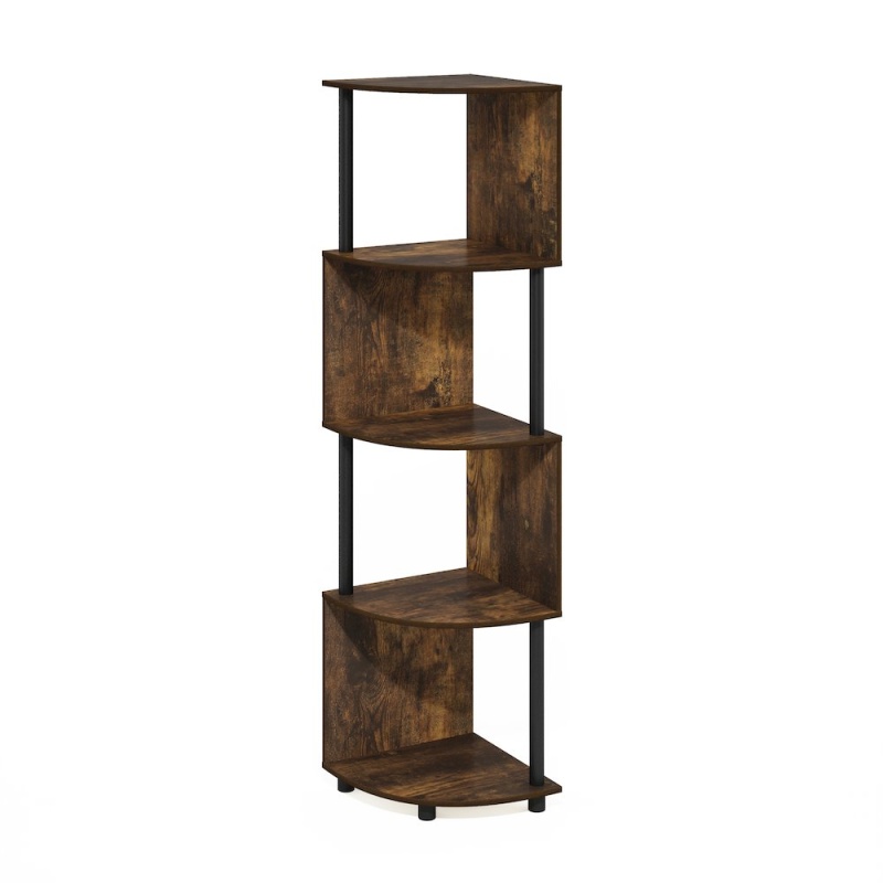 Econ 4-Tier Zigzag Corner Shelf Bookcase