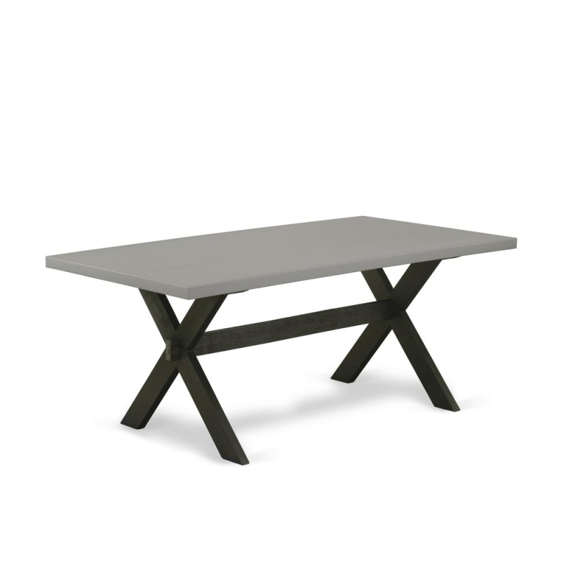 East West Furniture X-Style Kitchen Dining Rectangle Solid Wood Table Top With Stylish Legs, 40X72 Inch, Xt697