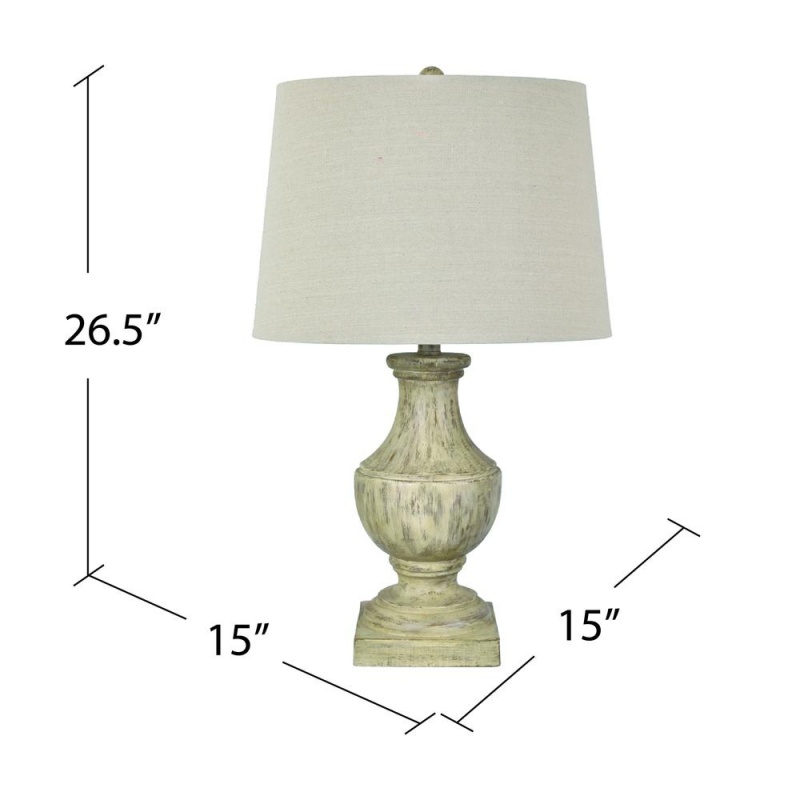 26.5" Th Distressed Brown Resin Table Lamp