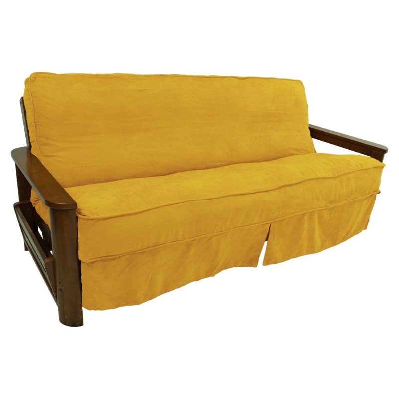Solid Microsuede Double Corded 8 To 9-Inch Full Futon Slipcover