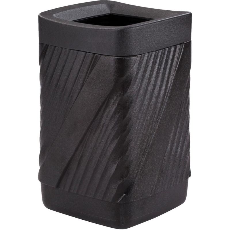 Safco Twist Waste Receptacle - 32 Gal Capacity - Removable Lid, Durable, Uv Resistant, Fade Resistant - 30" Height X 18.9" Width X 18.9" Depth - High-Density Polyethylene (Hdpe) - Black - 1 Each