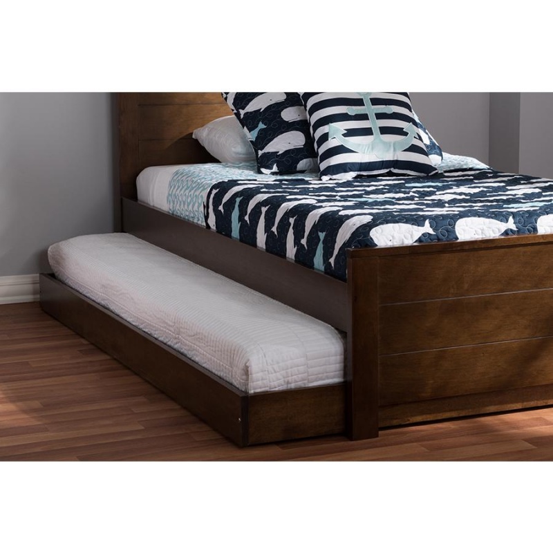 Payton Modern And Contemporary Brown-Finished Twin Trundle