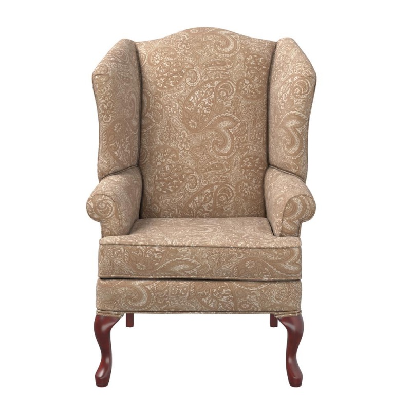 Paisley Cream Wingback Chair