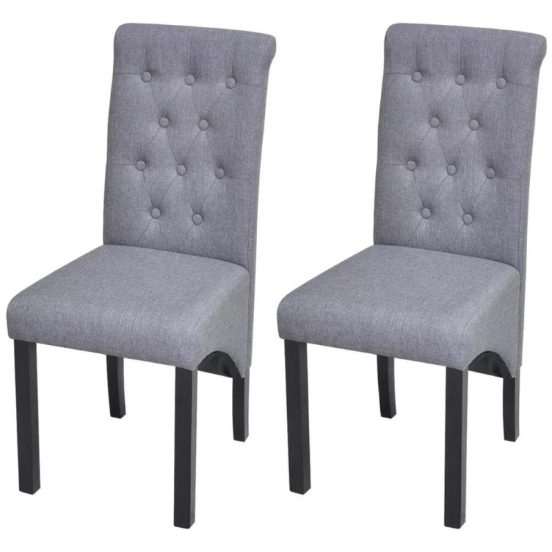 Vidaxl Dining Chairs 2 Pcs Gray Fabric