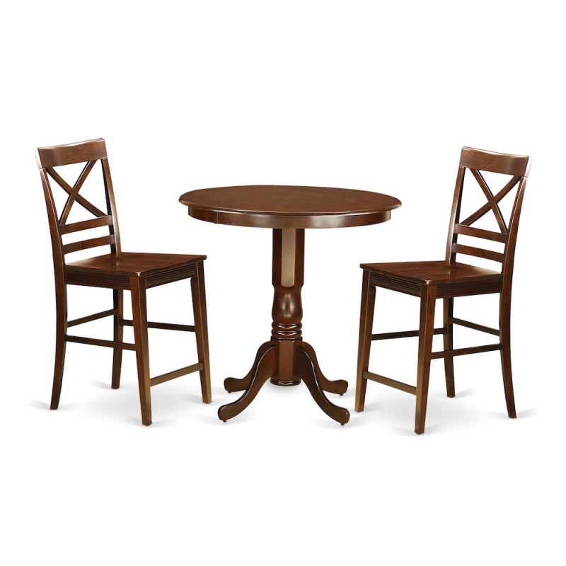 3 Pc Dining Counter Height Set - High Table And 2 Dining Chairs