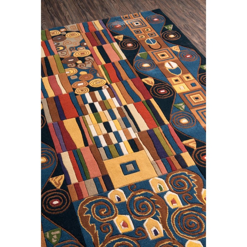 New Wave Area Rug, Blue, 5'9" X 5'9" Round