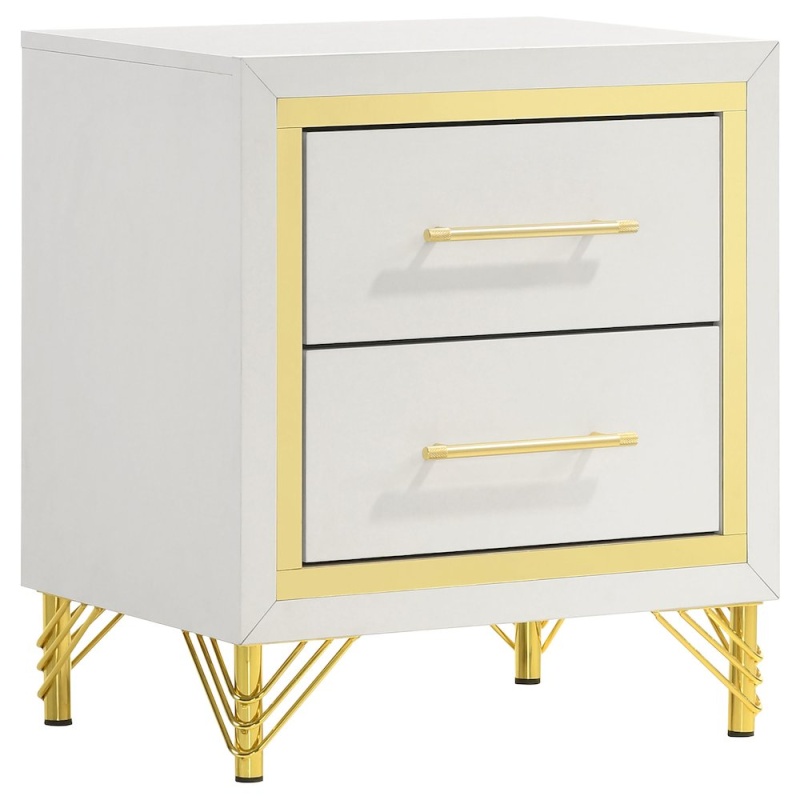 Lucia 2-Drawer Nightstand Bedside Table White