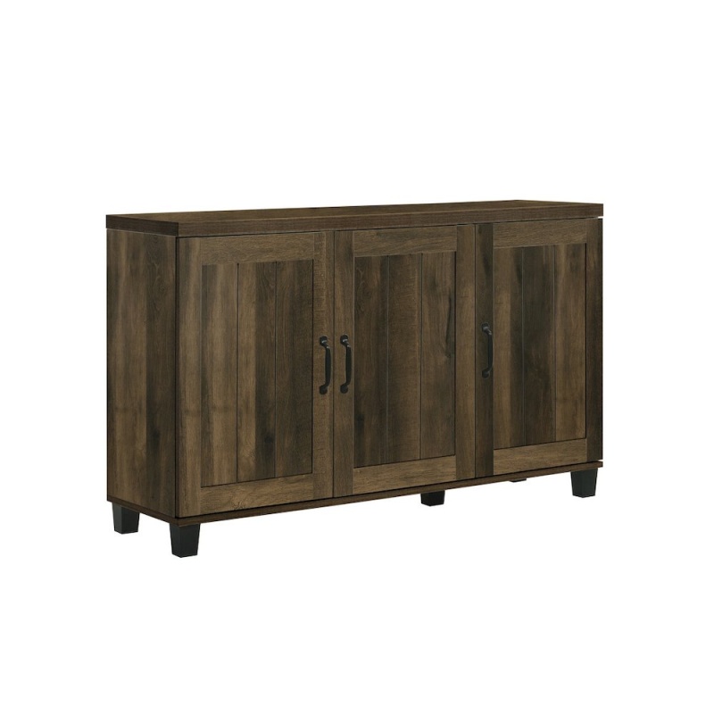 Corby 45"W Dark Dusty Oak Finish 3-Door Shoe Cabinet