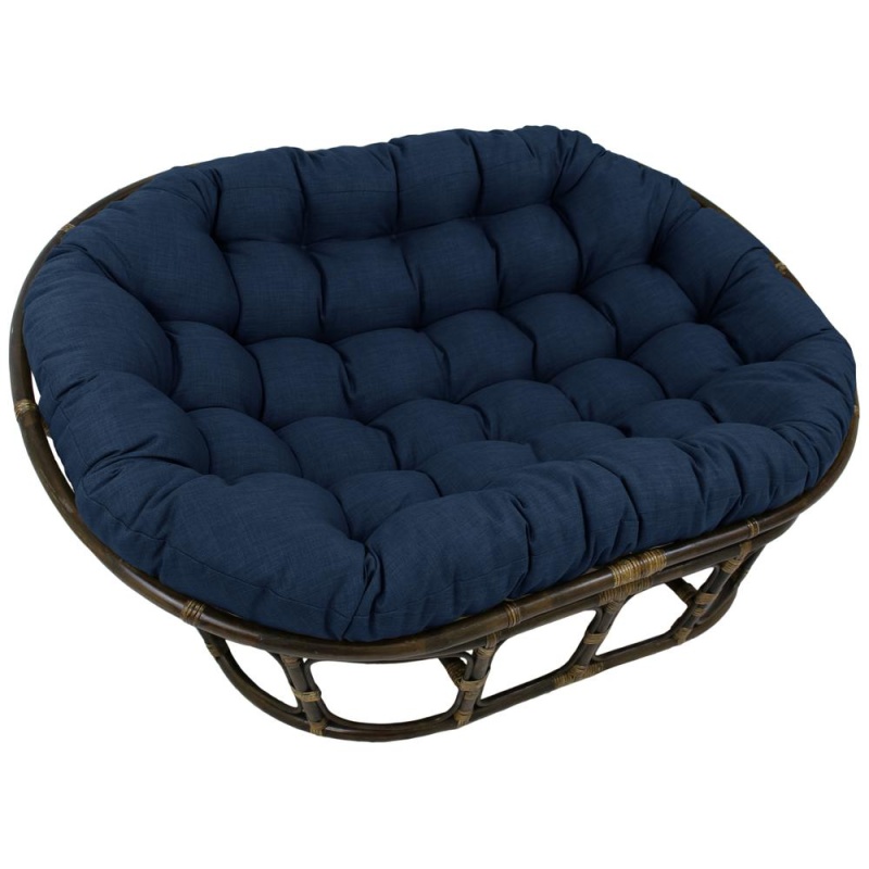Rattan Double Papasan Chair With Outdoor Cushion