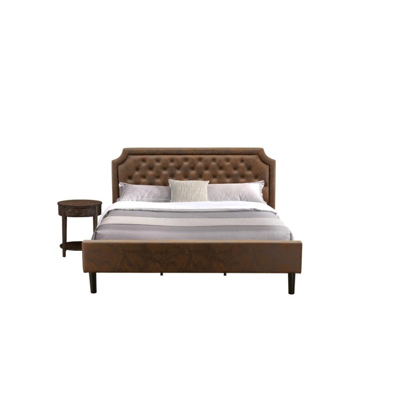 King Bed Set with Bed Frame and End Table