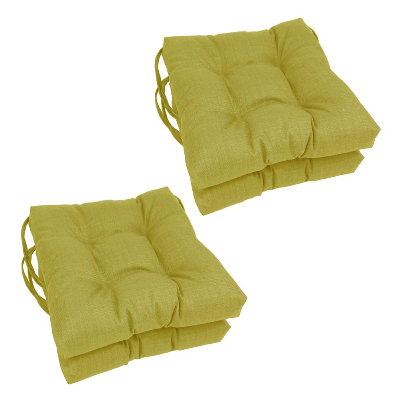 16-Inch Spun Polyester Solid Outdoor Square Tufted Chair Cushion