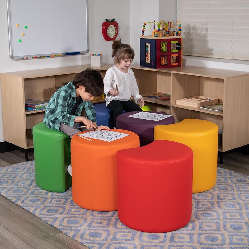 Soft Seating Collaborative Moon For Classrooms And Common Spaces - 18" Seat Height (Blue)