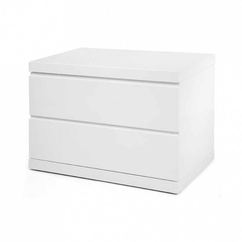 Anna Night Stand Large High Gloss White Full Extension Drawers