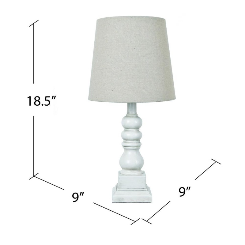 18.5" Th Distressed White Resin Table Lamp