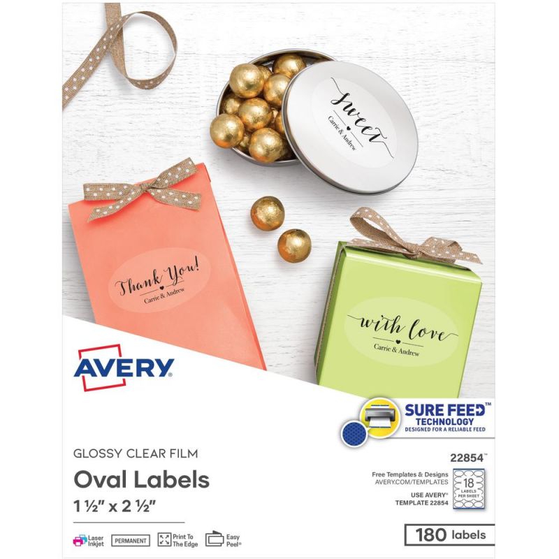 Avery® Sure Feed Glossy Labels - 1 1/2