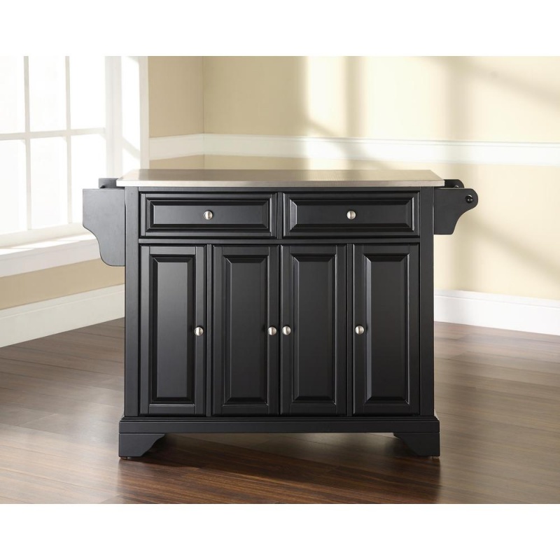Lafayette Stainless Steel Top Full Size Kitchen Island/Cart Black/Stainless Steel