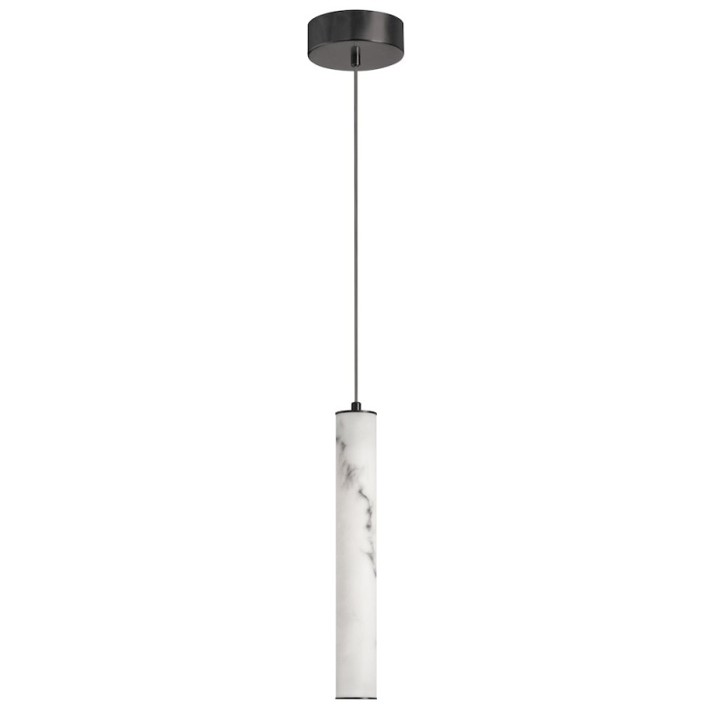 10W Pendant in Matte Black with Alabaster Diffuser